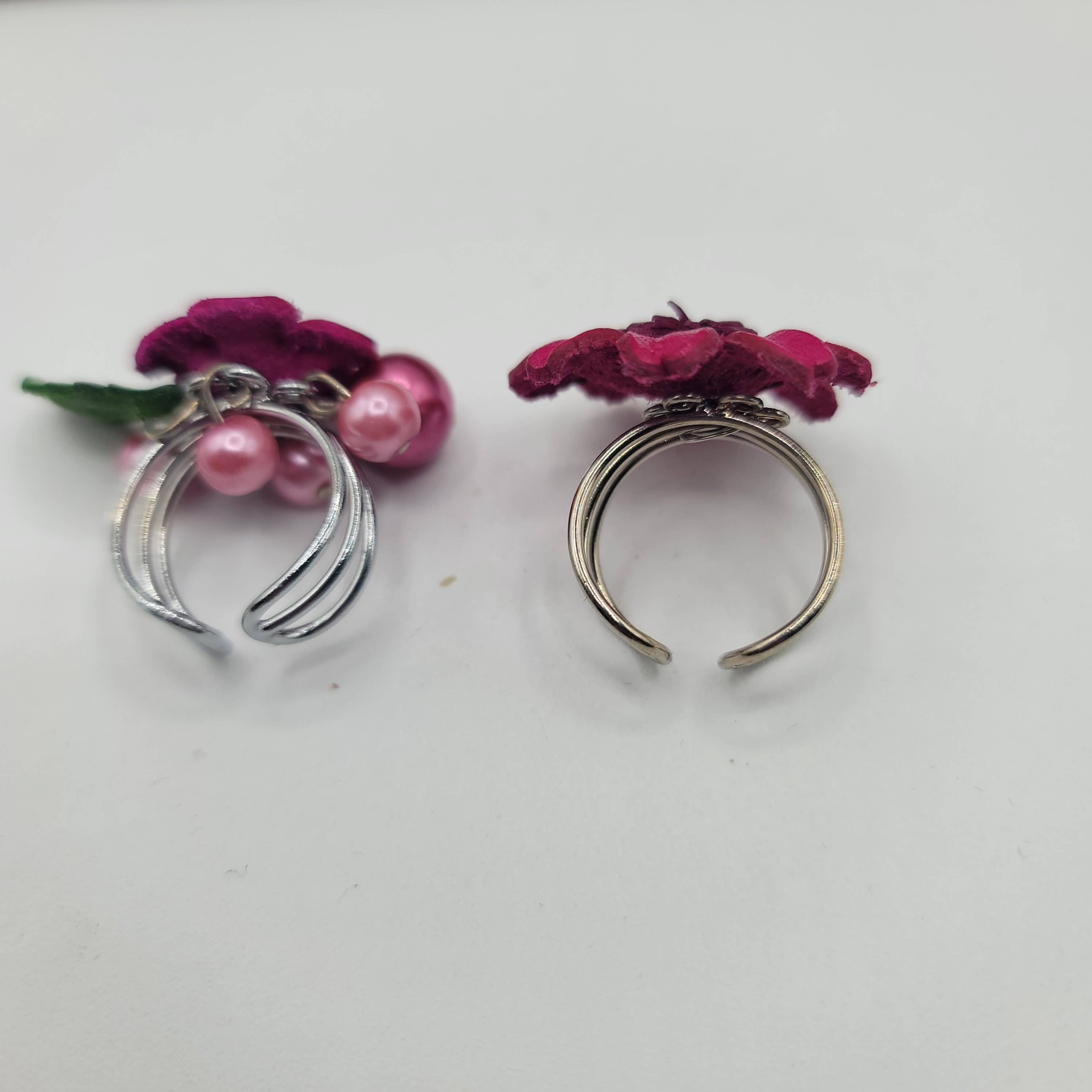 Assorted leather flower ring