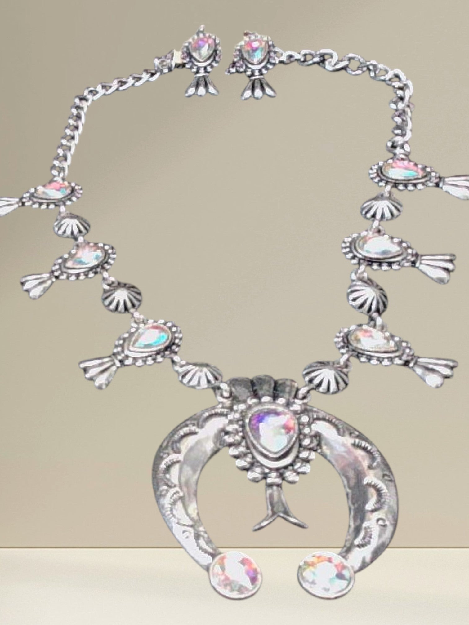 Iridescent Squash Blossom Necklace