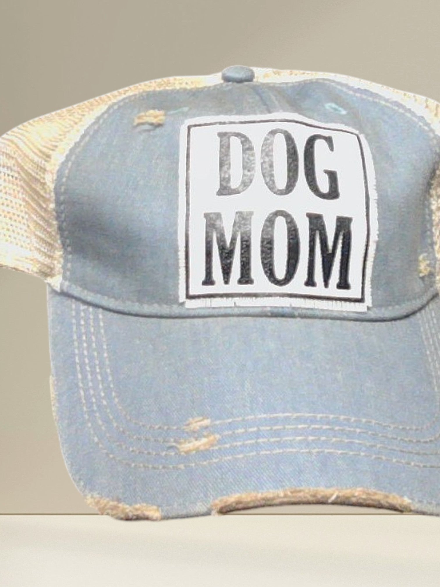 Distressed Trucker Cap — Dog Mom