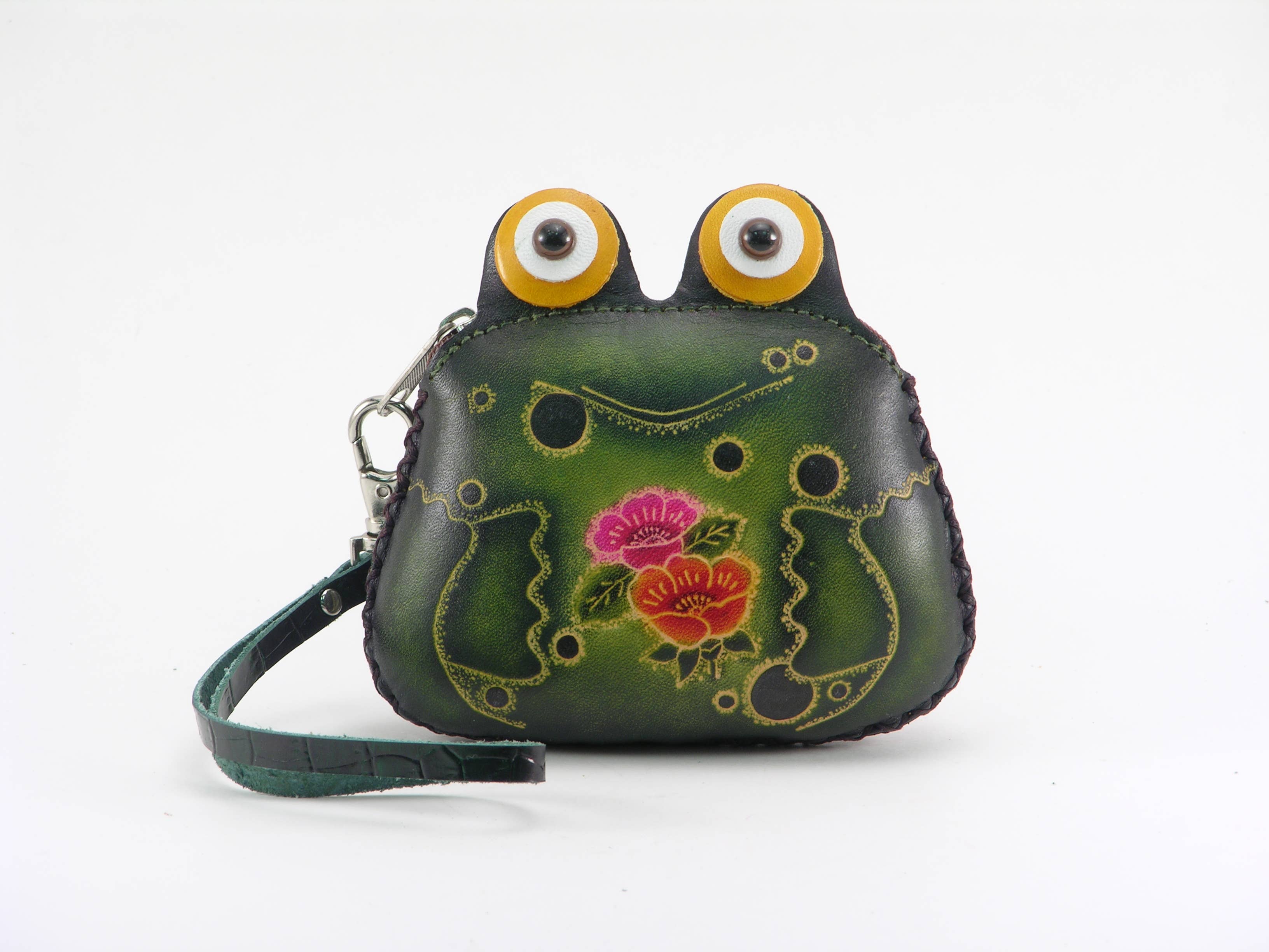 Frog Wristlet - E394 leather  coin purse wallet