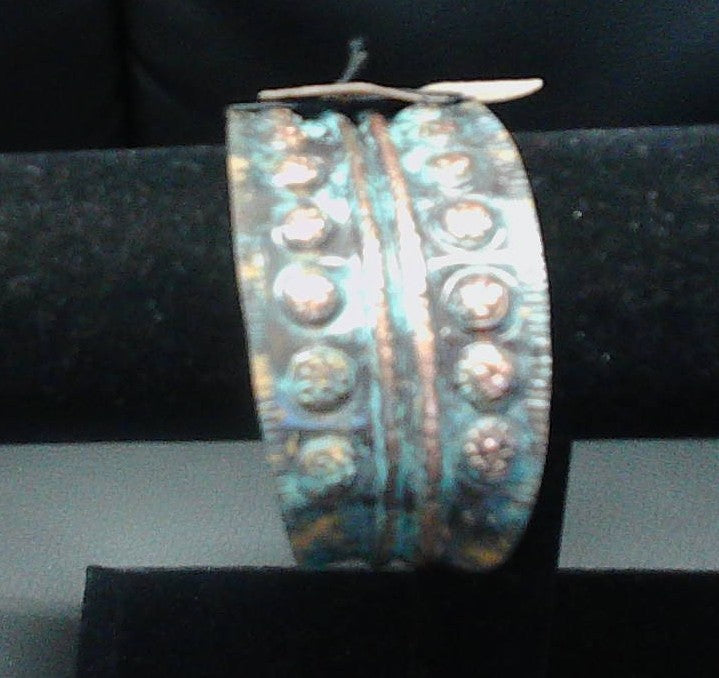 Aasha Copper Patina Studded Cuff