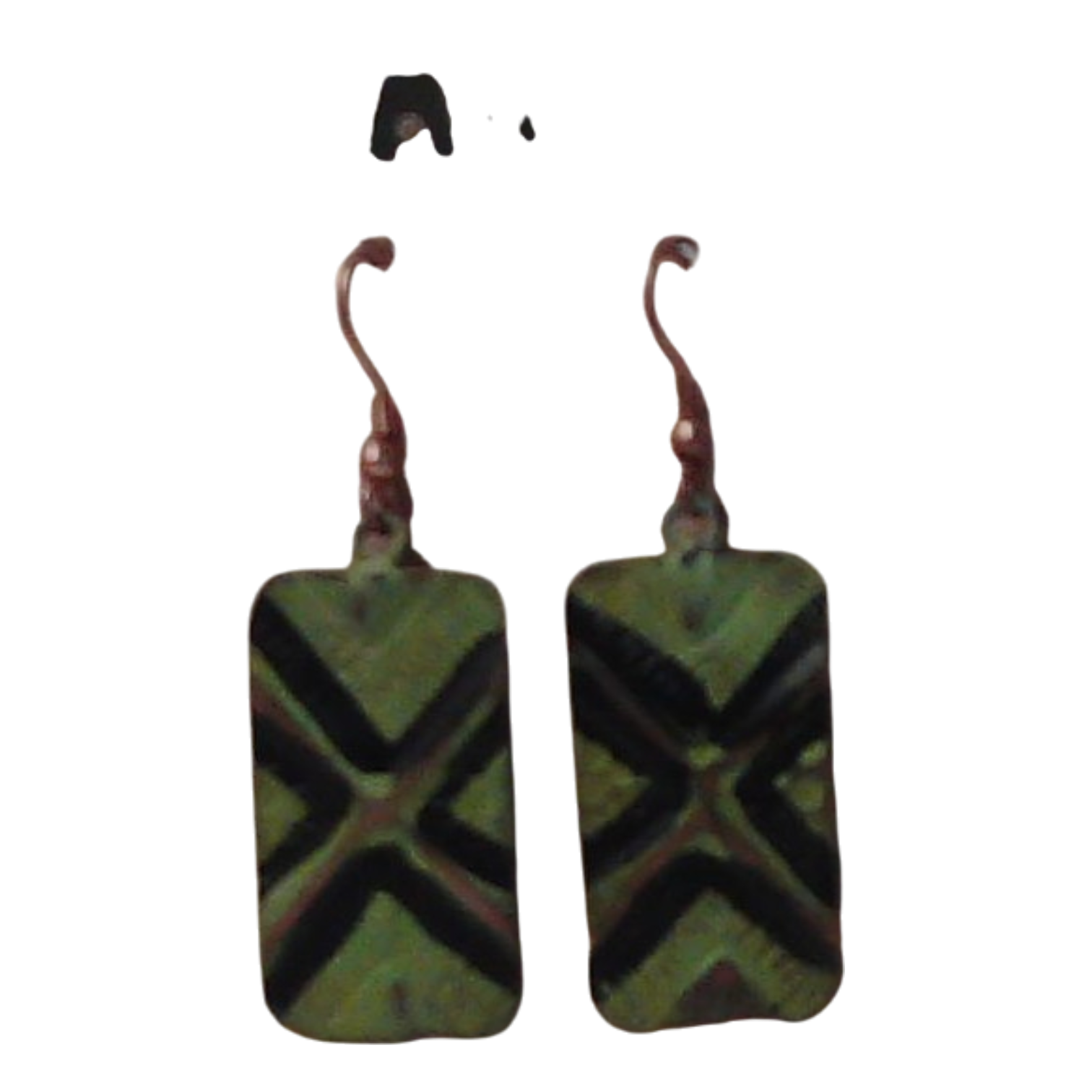 Green & Black Tribal Rectangle Earrings – Anju Handcrafted Jewelry