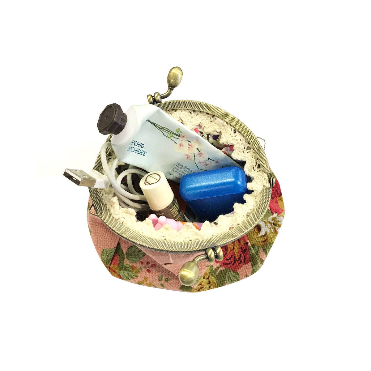 Wrapables Canvas and Floral Coin Purse Wallet Each