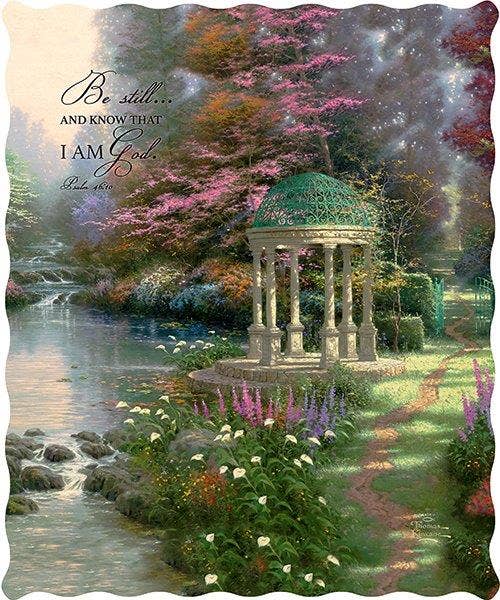 "Be Still - Psalm 46:10" Inspirational Quilted Throw 50"x60"