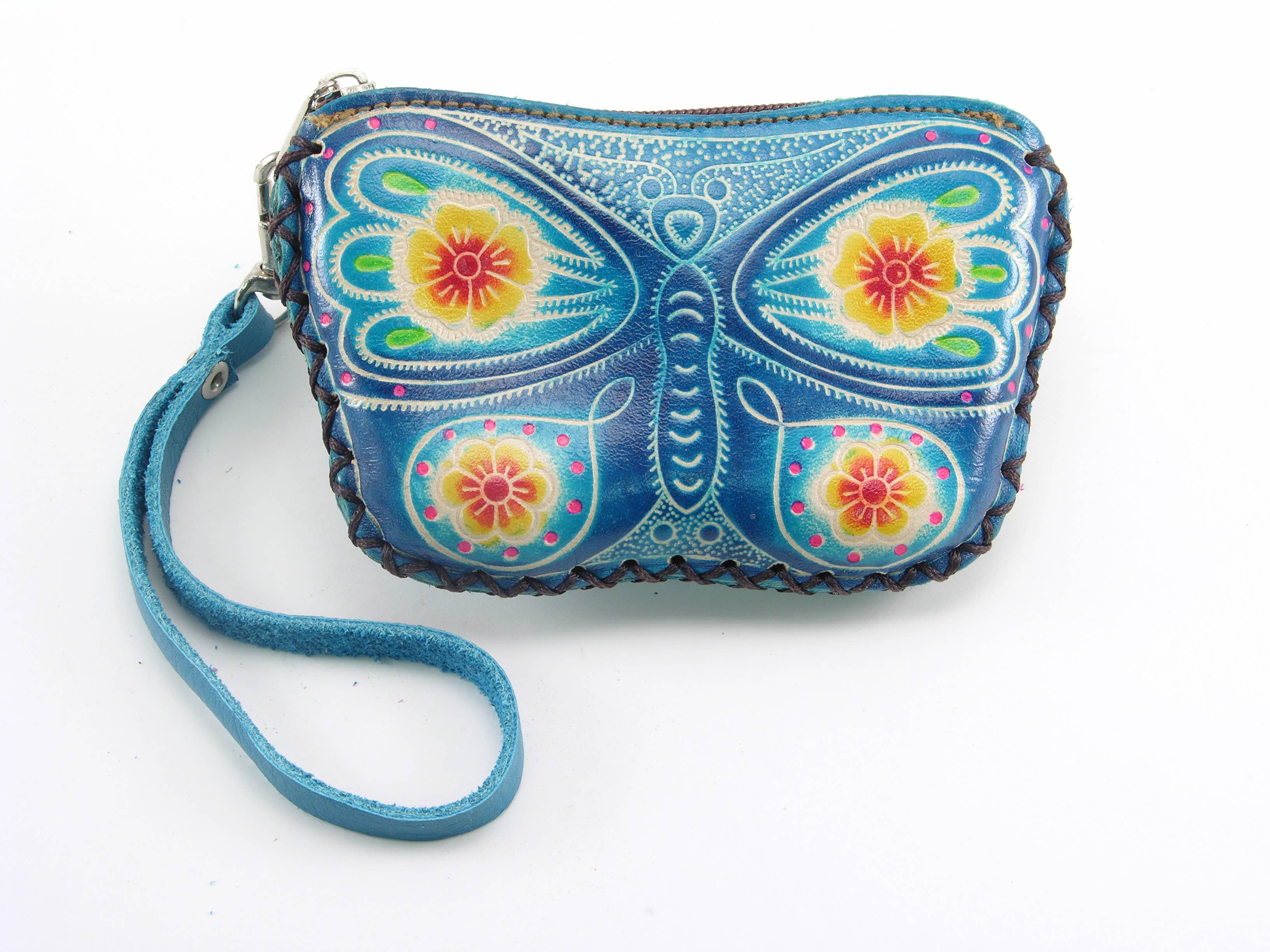 Handmade Assorted Handmade Butterfly Leather Coin Purses