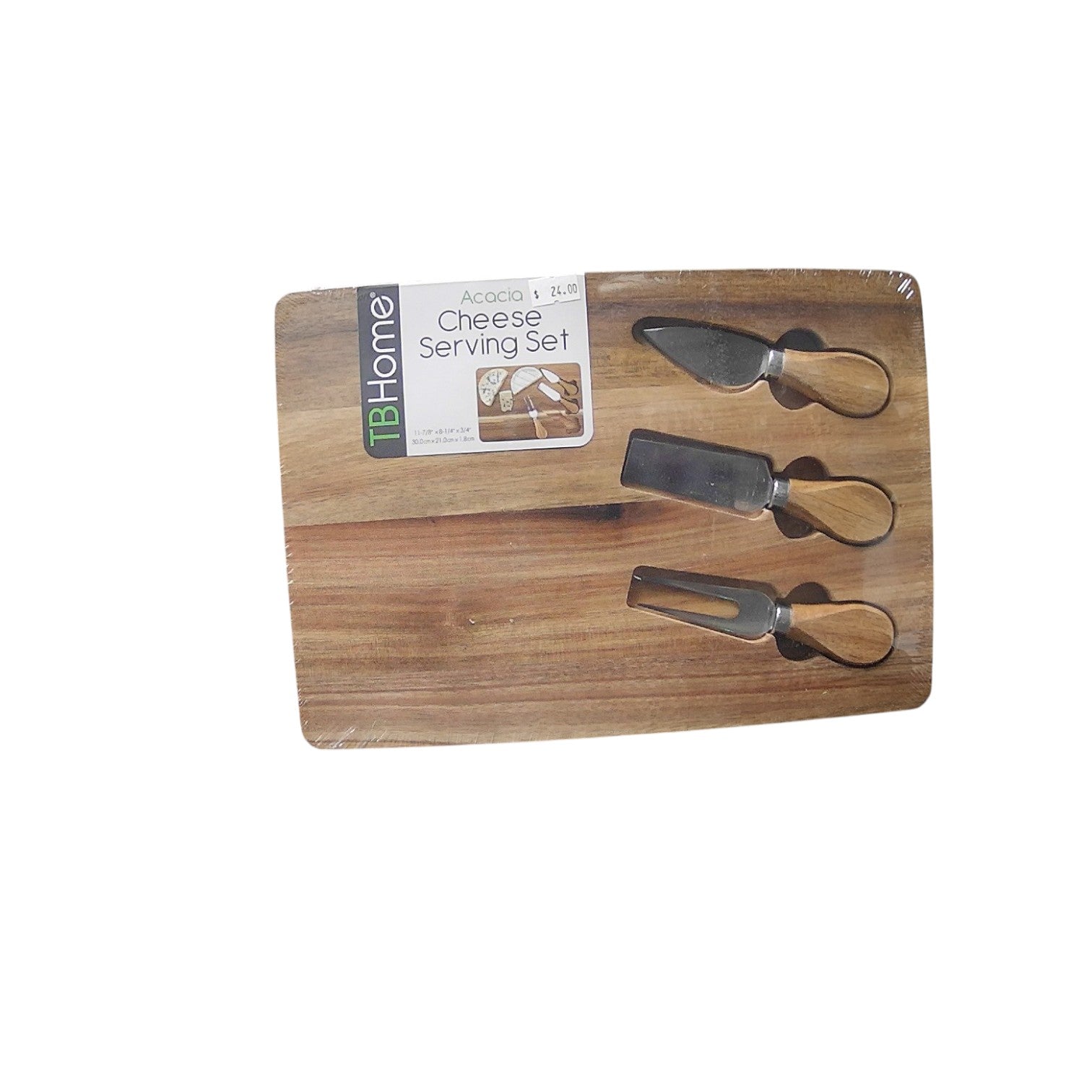 TBHome Acacia Cheese Serving Set (Board + 3 Knives)