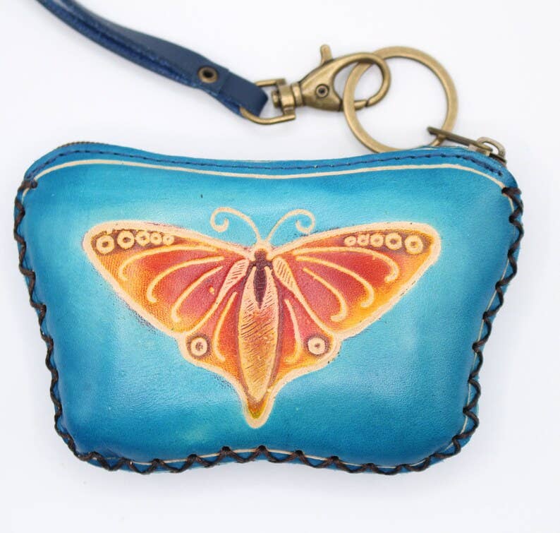 Handmade Assorted Handmade Butterfly Leather Coin Purses