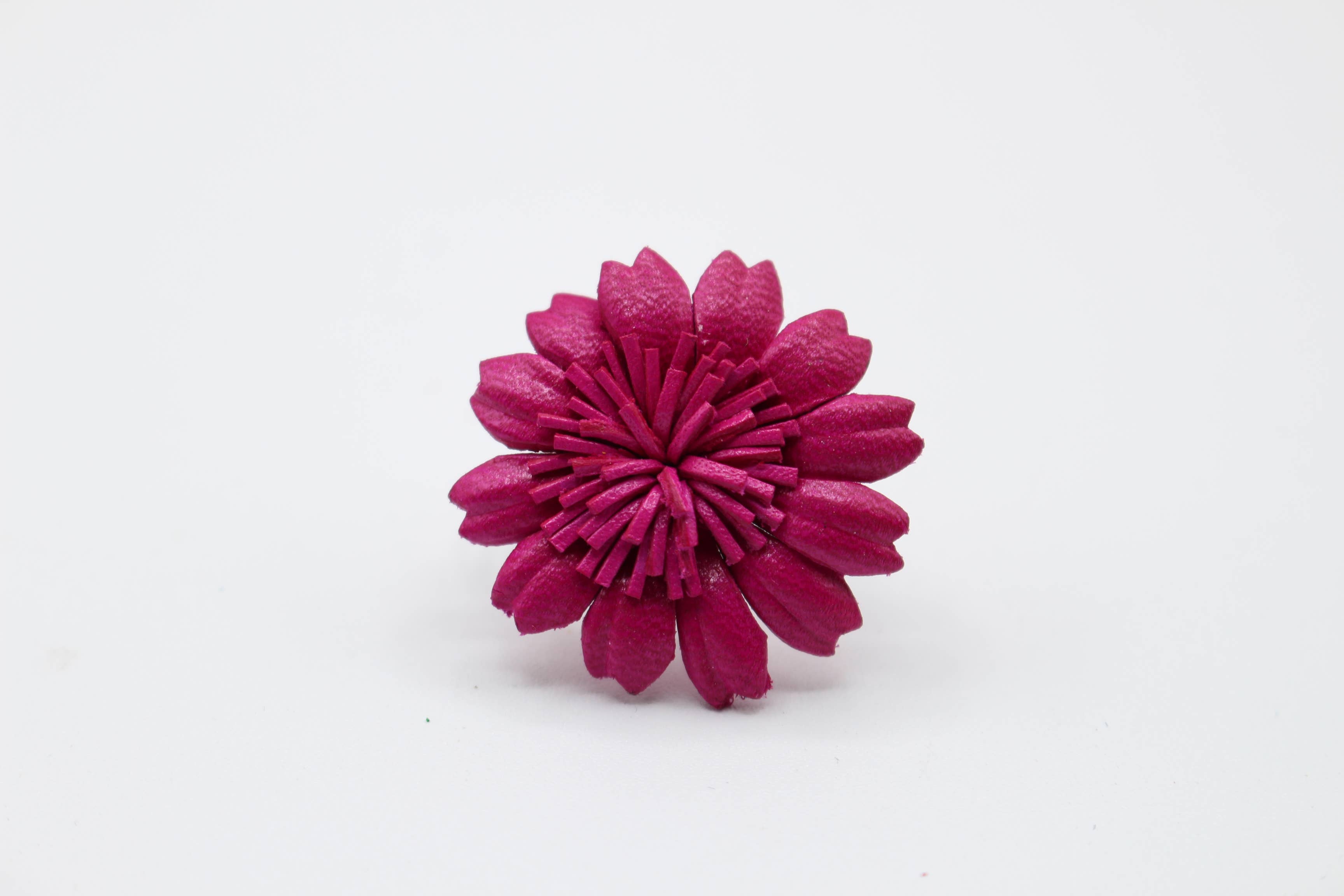 Assorted leather flower ring