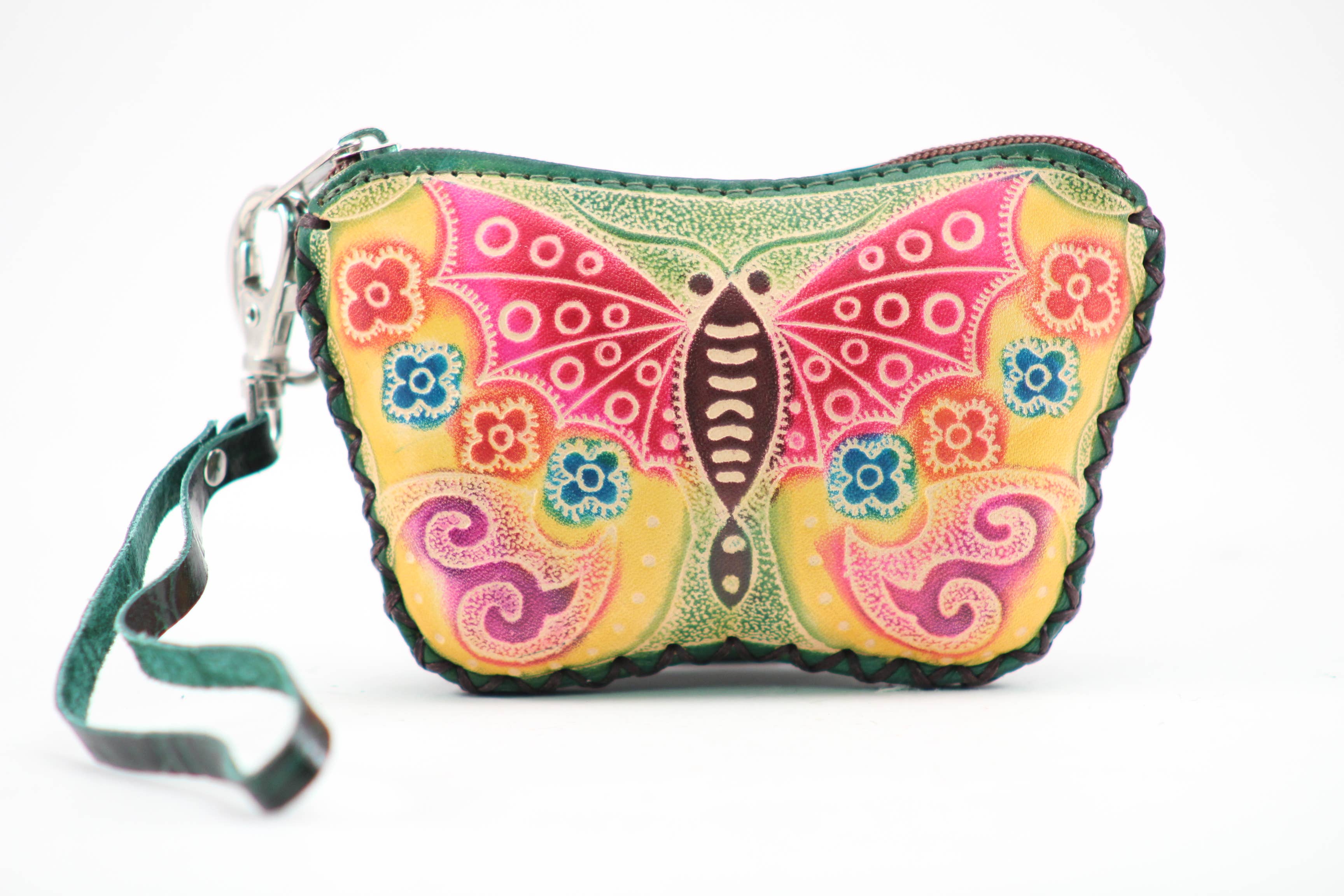 Handmade Assorted Handmade Butterfly Leather Coin Purses