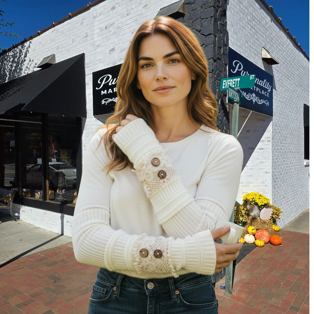 Ivory Lace Cuff Arm Warmers