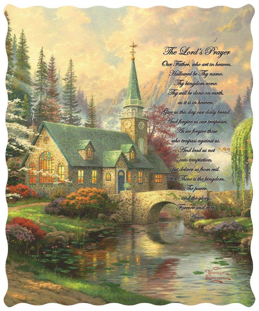 "The Lord's Prayer"  Inspirational Quilted Throw 50x60"