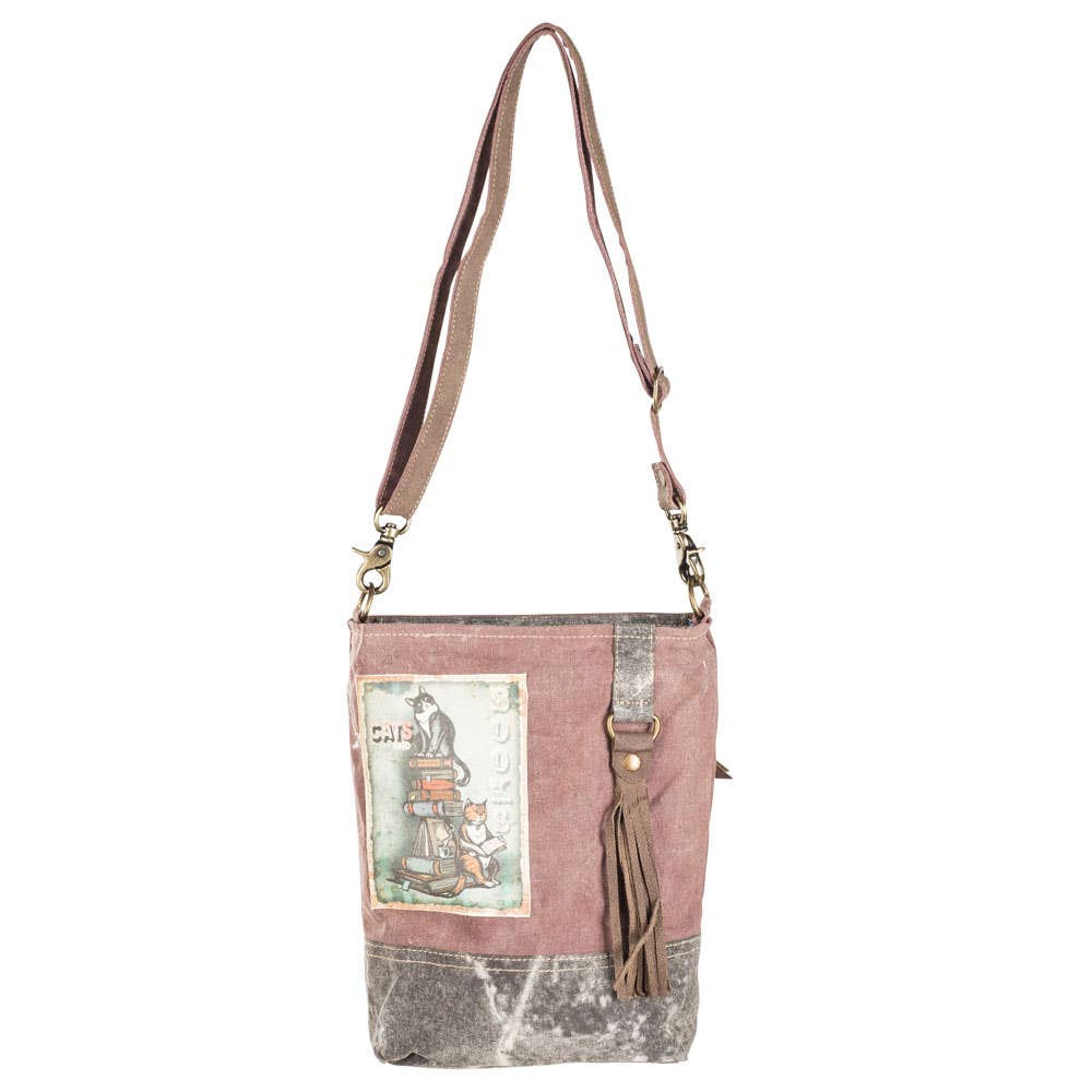 CATS & BOOKS CROSSBODY BAG