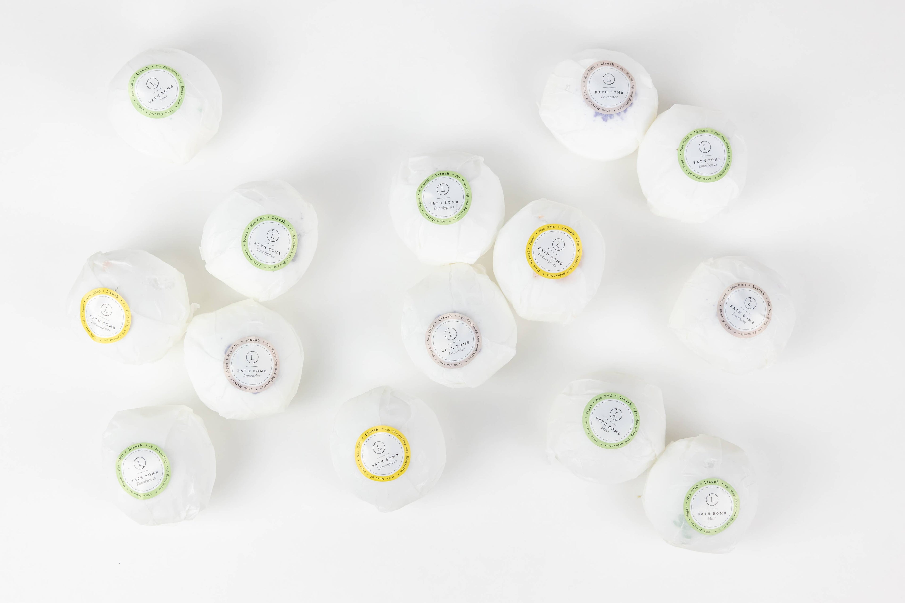 Lavender Bath Bombs- Individually Wrapped - Bulk - Vegan