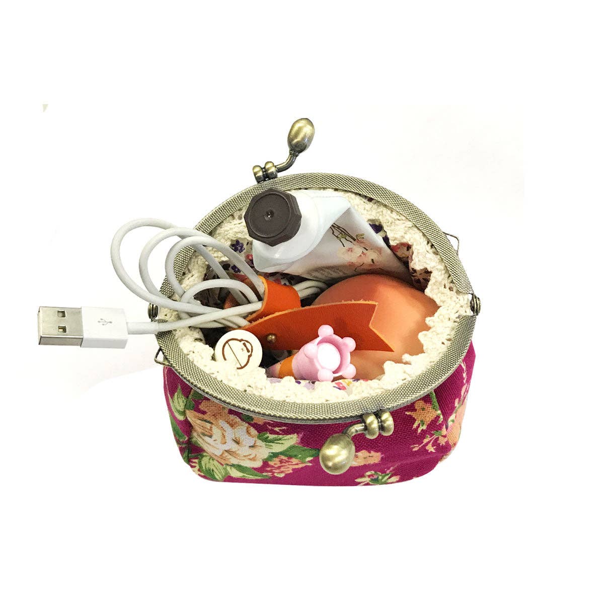 Wrapables Canvas and Floral Coin Purse Wallet Each