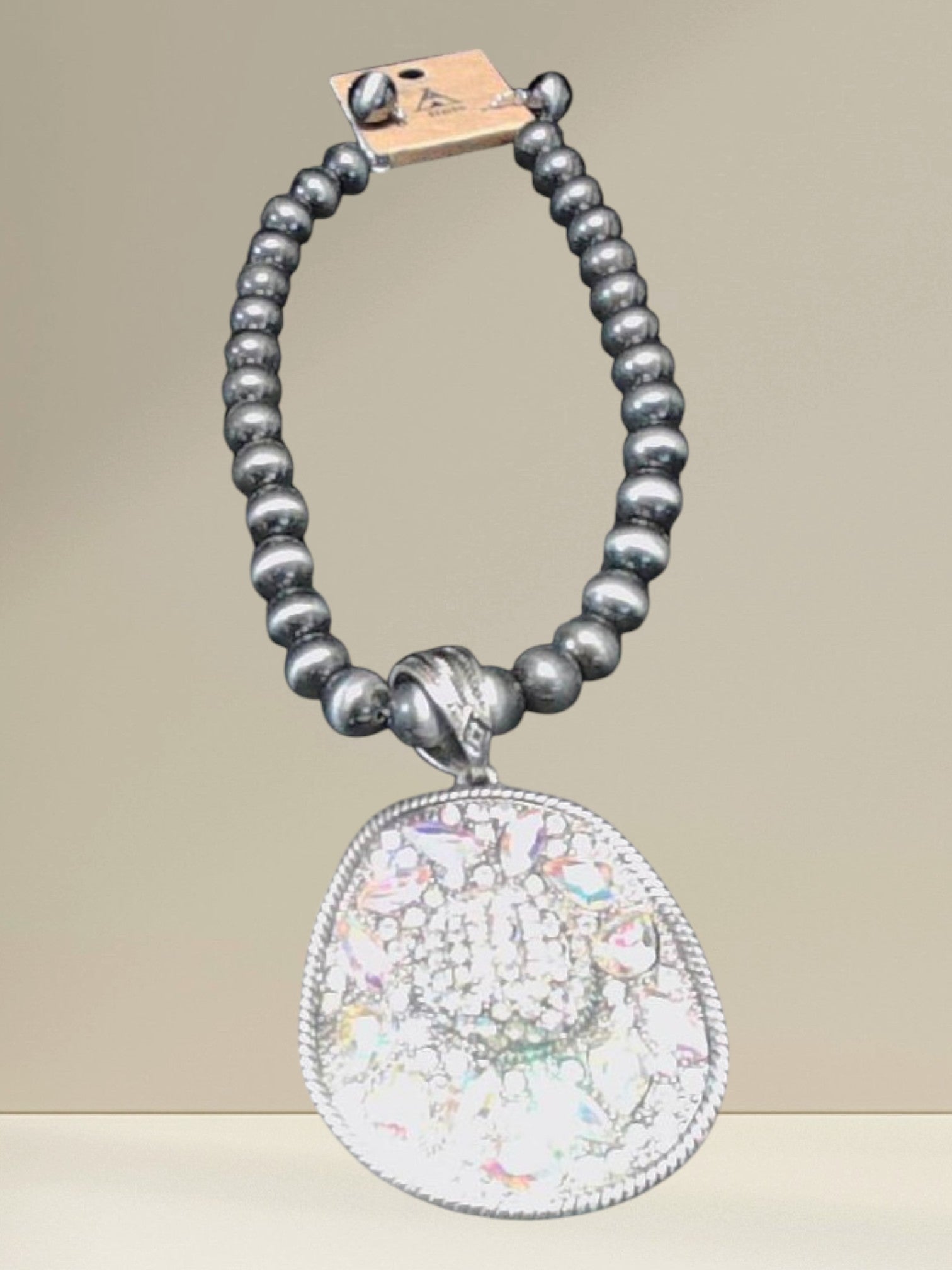 Iridescent Statement Pendant Necklace