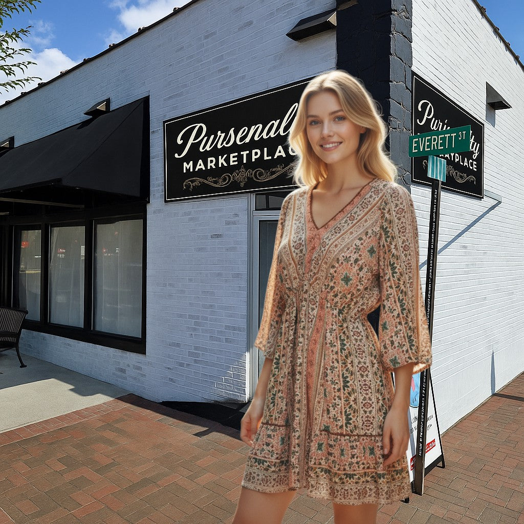 Easel Embroidered Peasant Dress