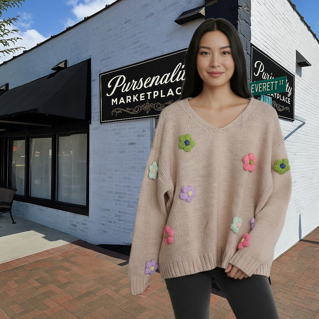 Easel Sequin Star Sweater — Lavender