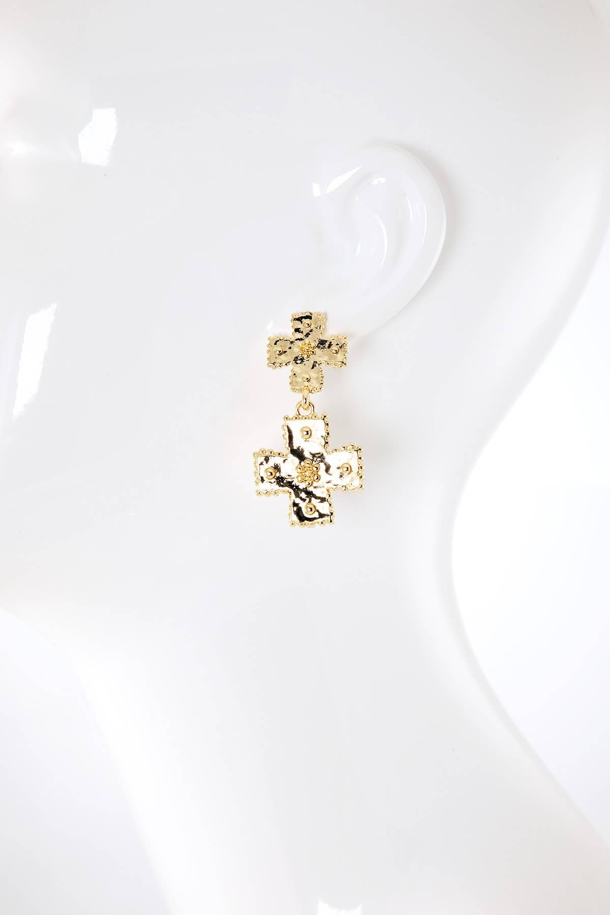 Ornate Cross Drop Earrings
