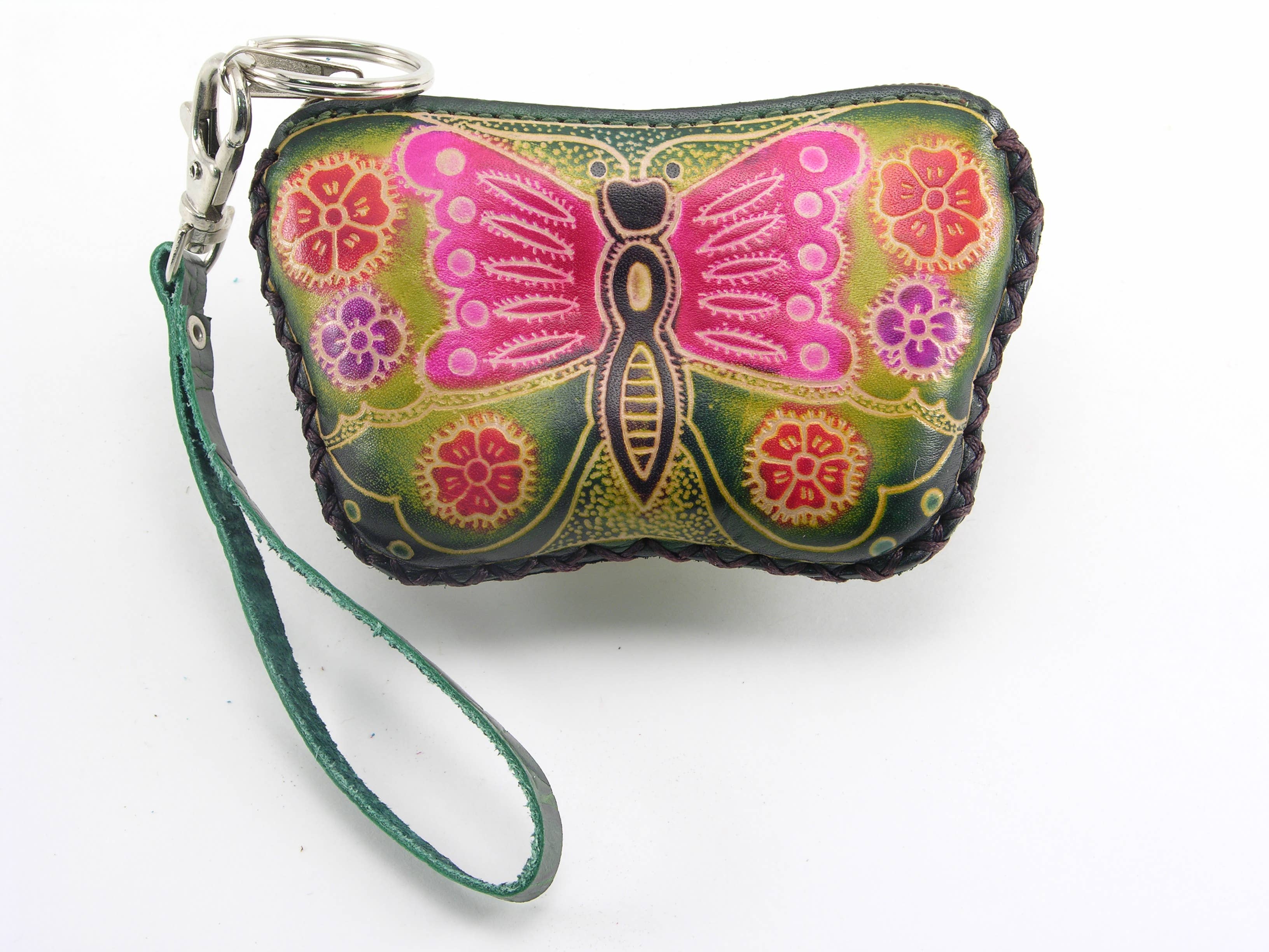 Handmade Assorted Handmade Butterfly Leather Coin Purses