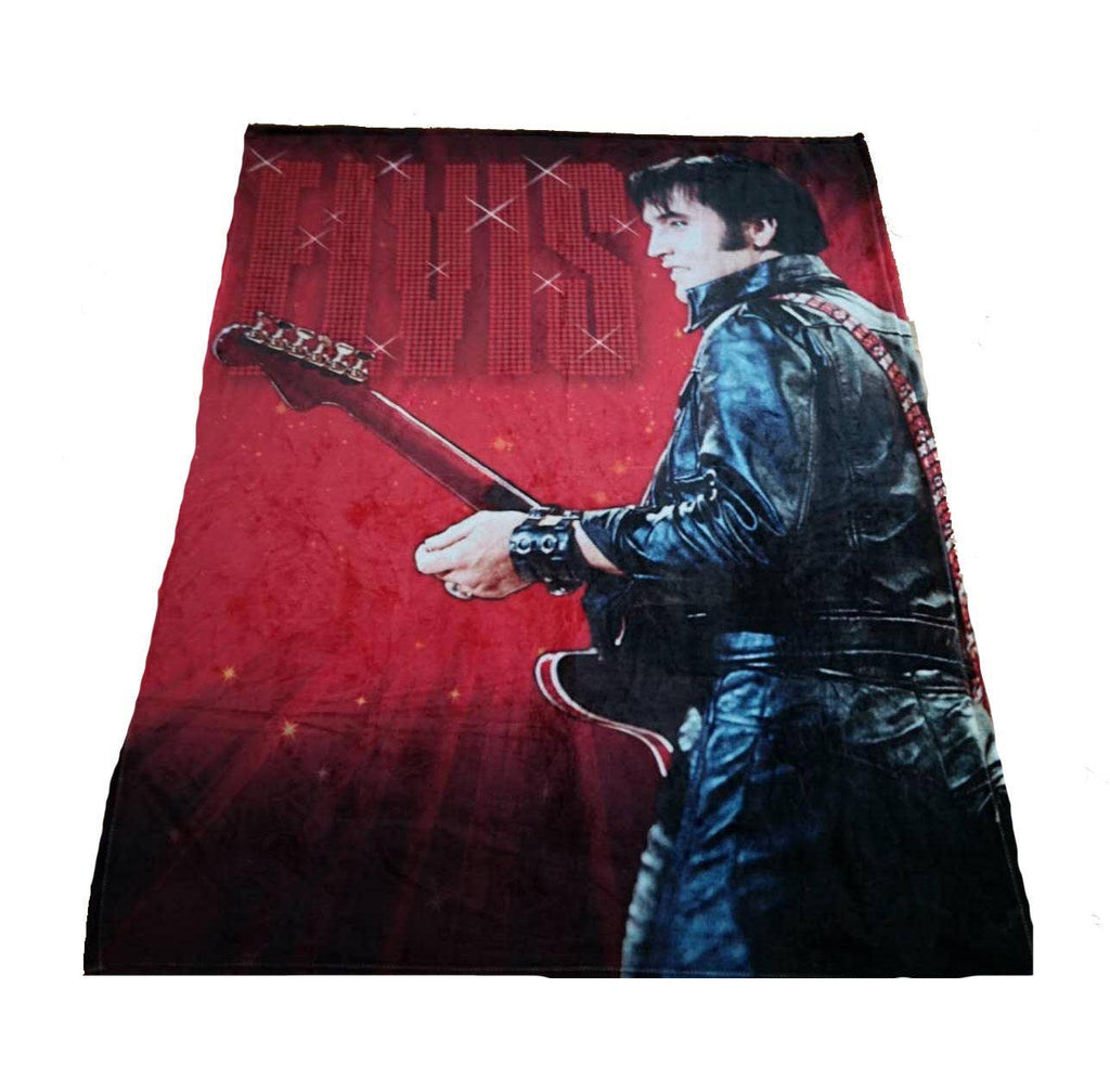 Elvis Coral Plush Fleece Throw Blanket