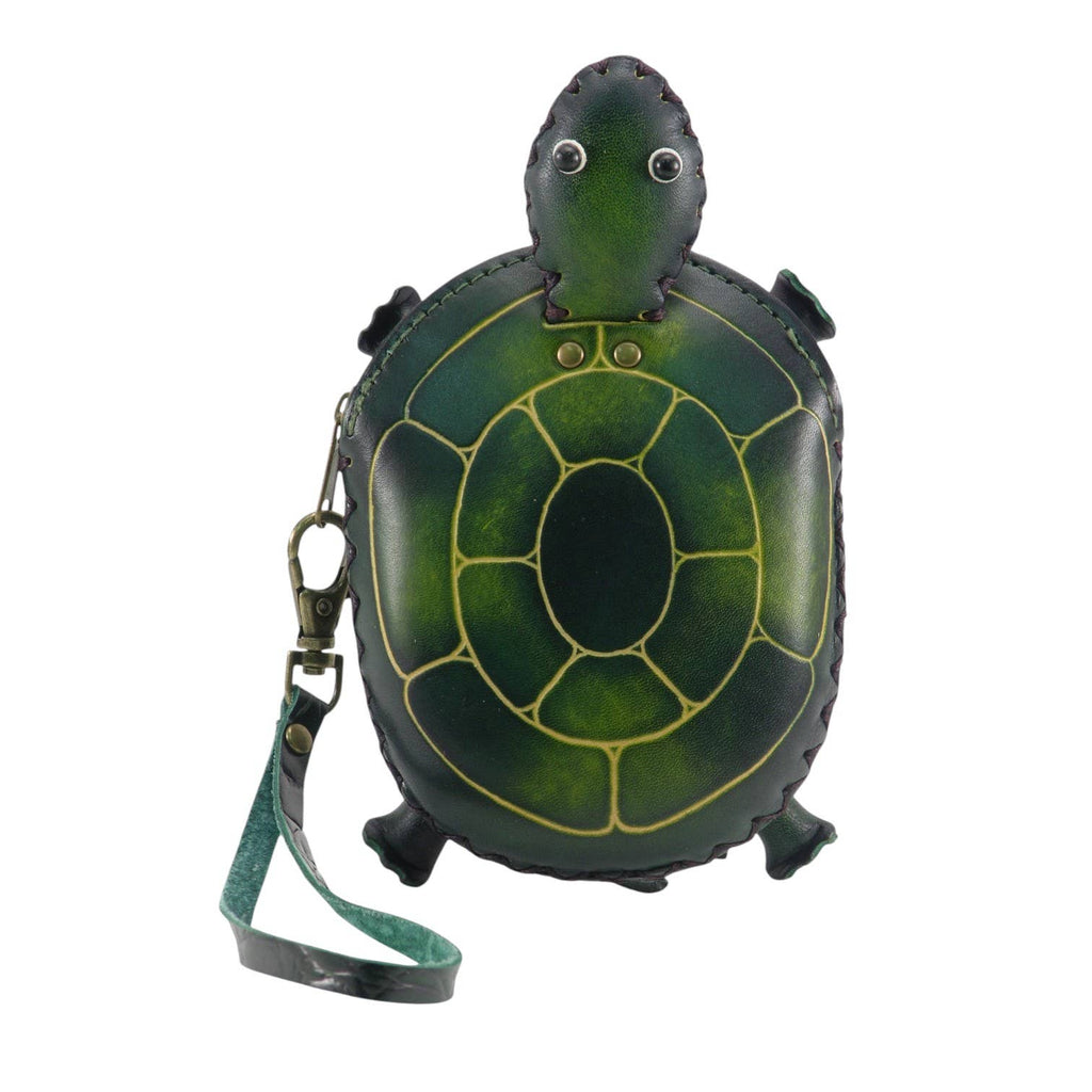 Leather Turtle coin purse wallet  E353-1 Green large