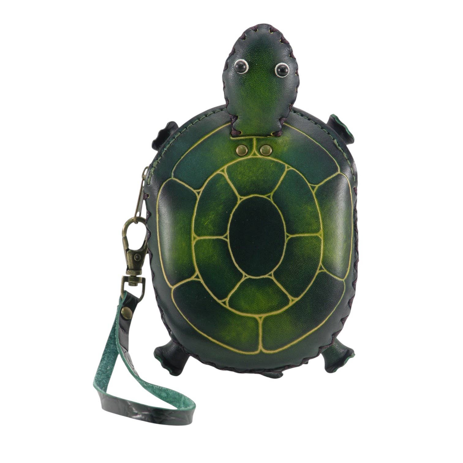 Leather Turtle coin purse wallet  E353-1 Green large