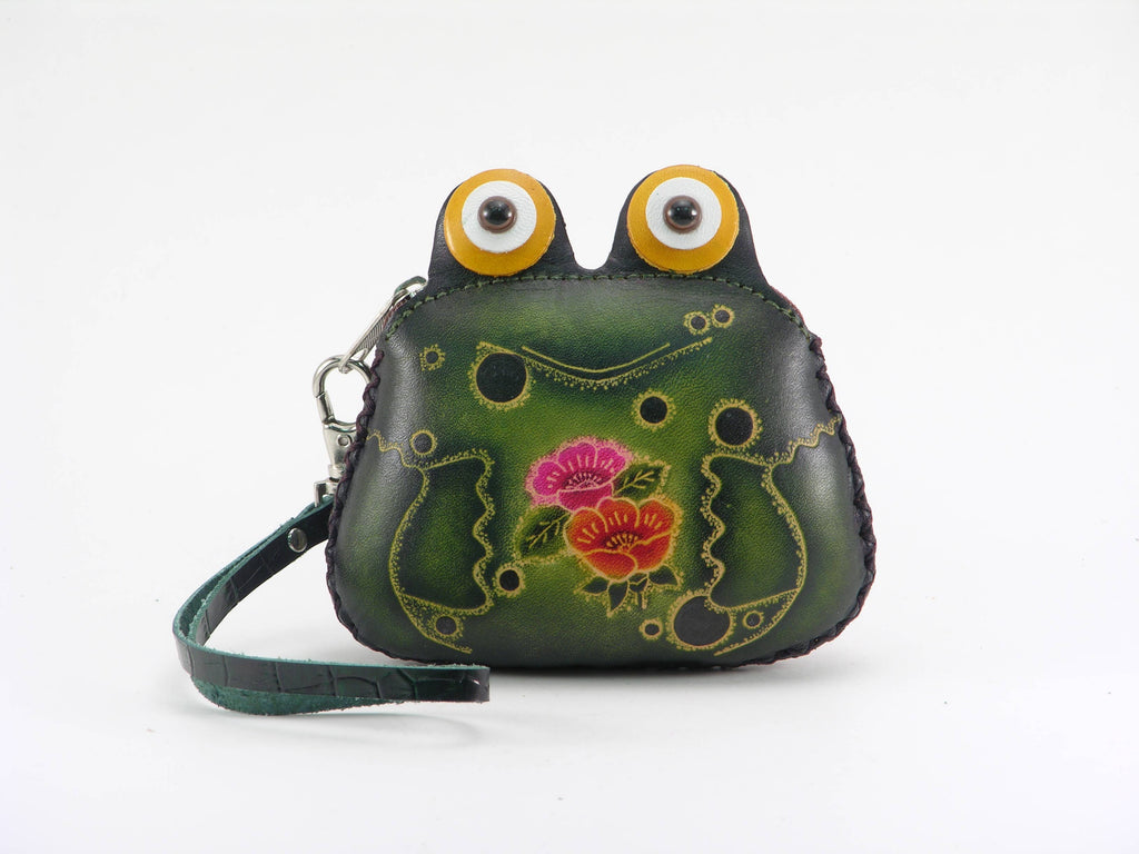 Frog Wristlet - E394 leather  coin purse wallet