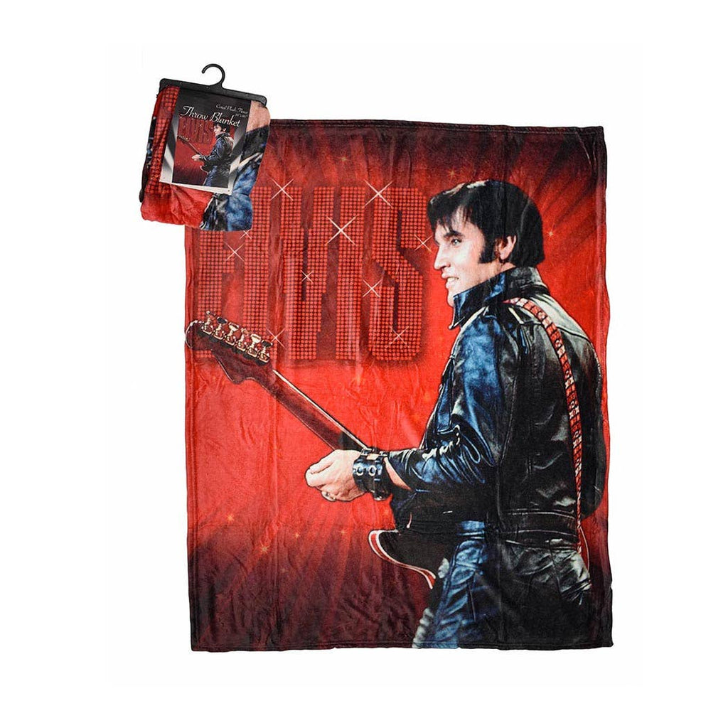 Elvis Coral Plush Fleece Throw Blanket
