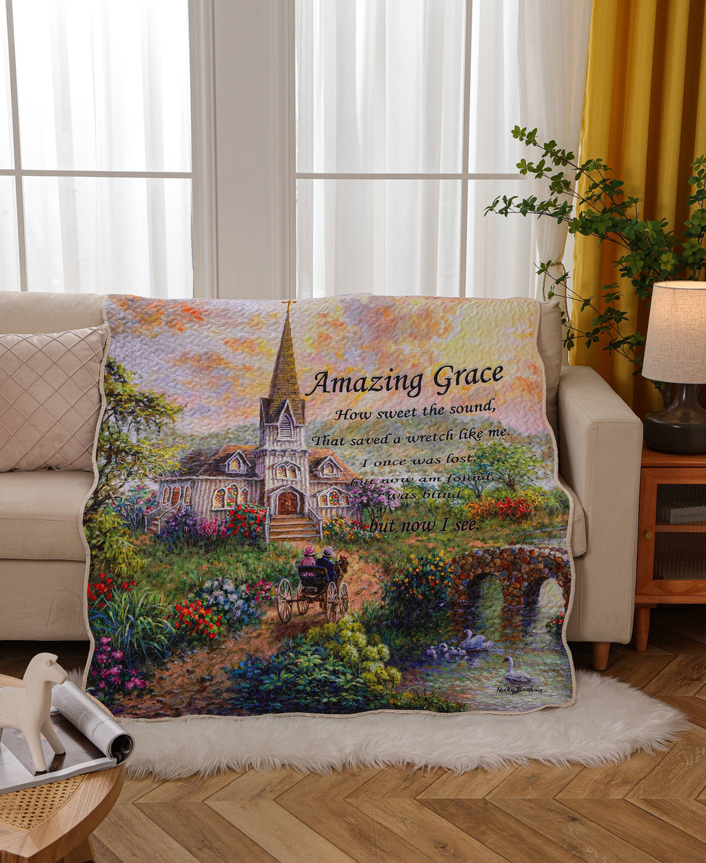 "Amazing Grace" Inspirational Quilted Throw 50"x60"