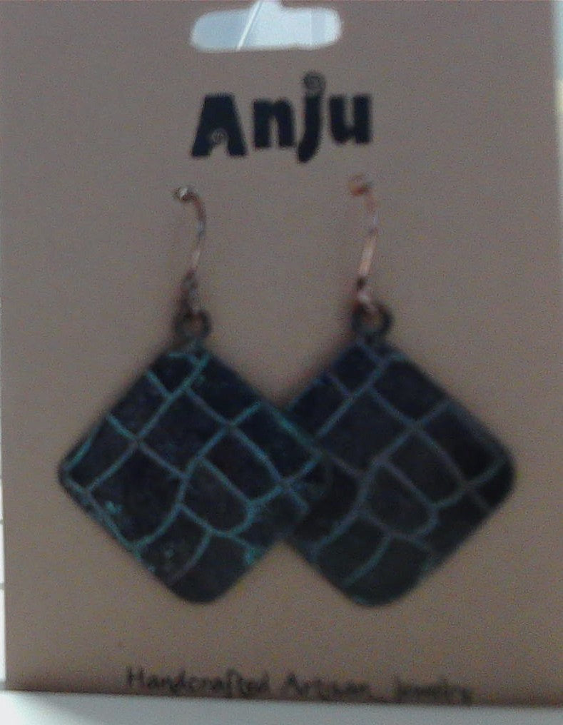 Textured Square Patina Earrings – Anju Handcrafted Jewelry