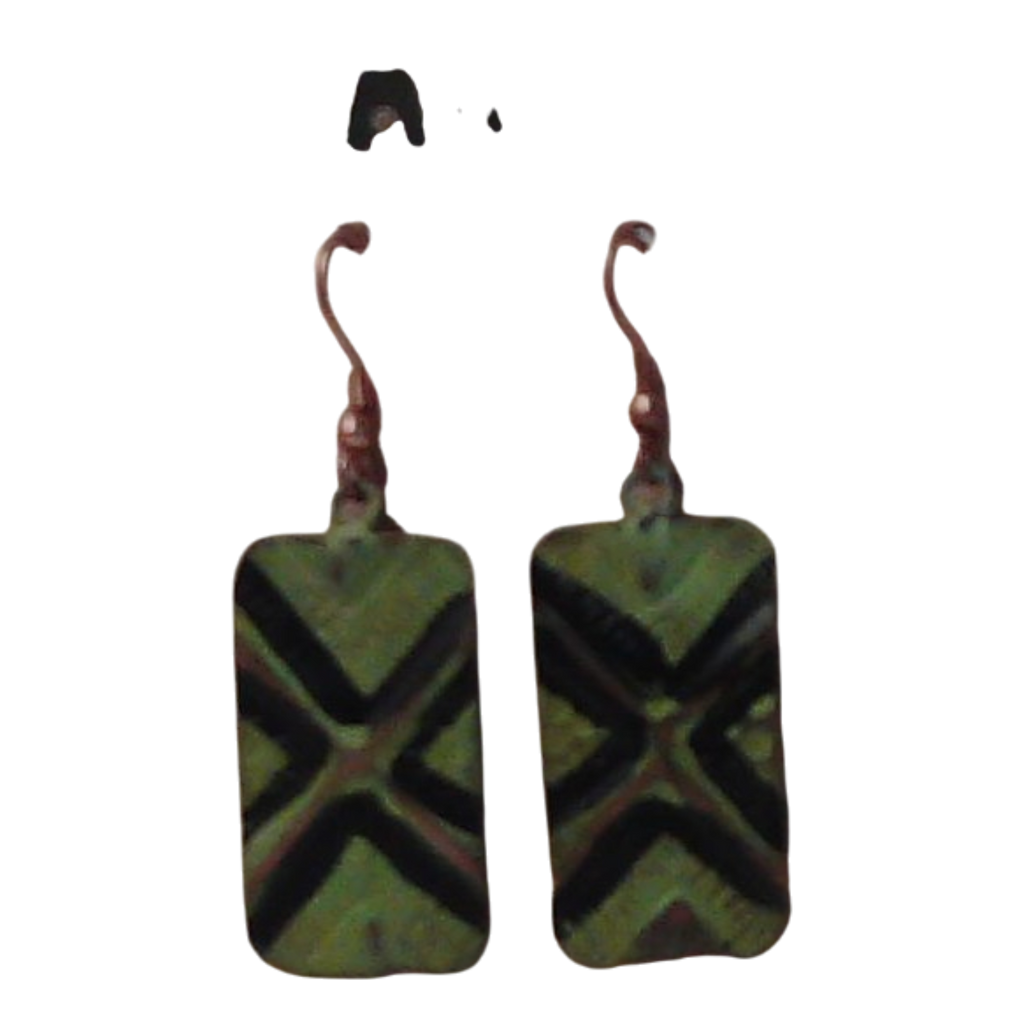 Green & Black Tribal Rectangle Earrings – Anju Handcrafted Jewelry