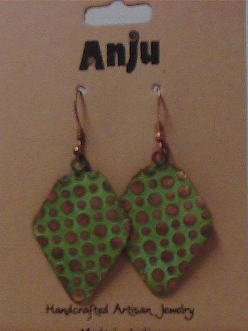Green Polka Dot Diamond Earrings – Anju Handcrafted Jewelry