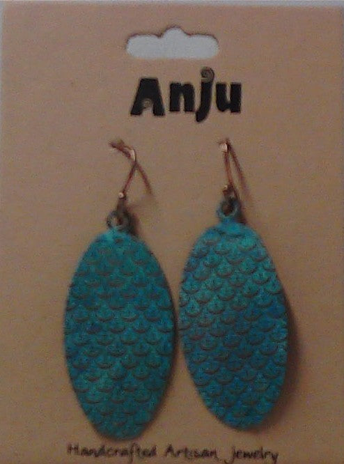 Oval Scale Pattern Patina Earrings – Anju Handcrafted Jewelry