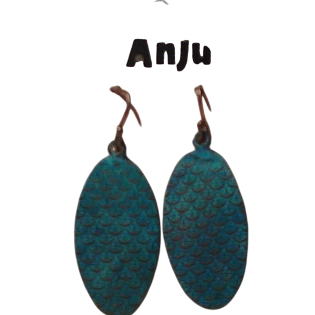 Oval Scale Pattern Patina Earrings – Anju Handcrafted Jewelry