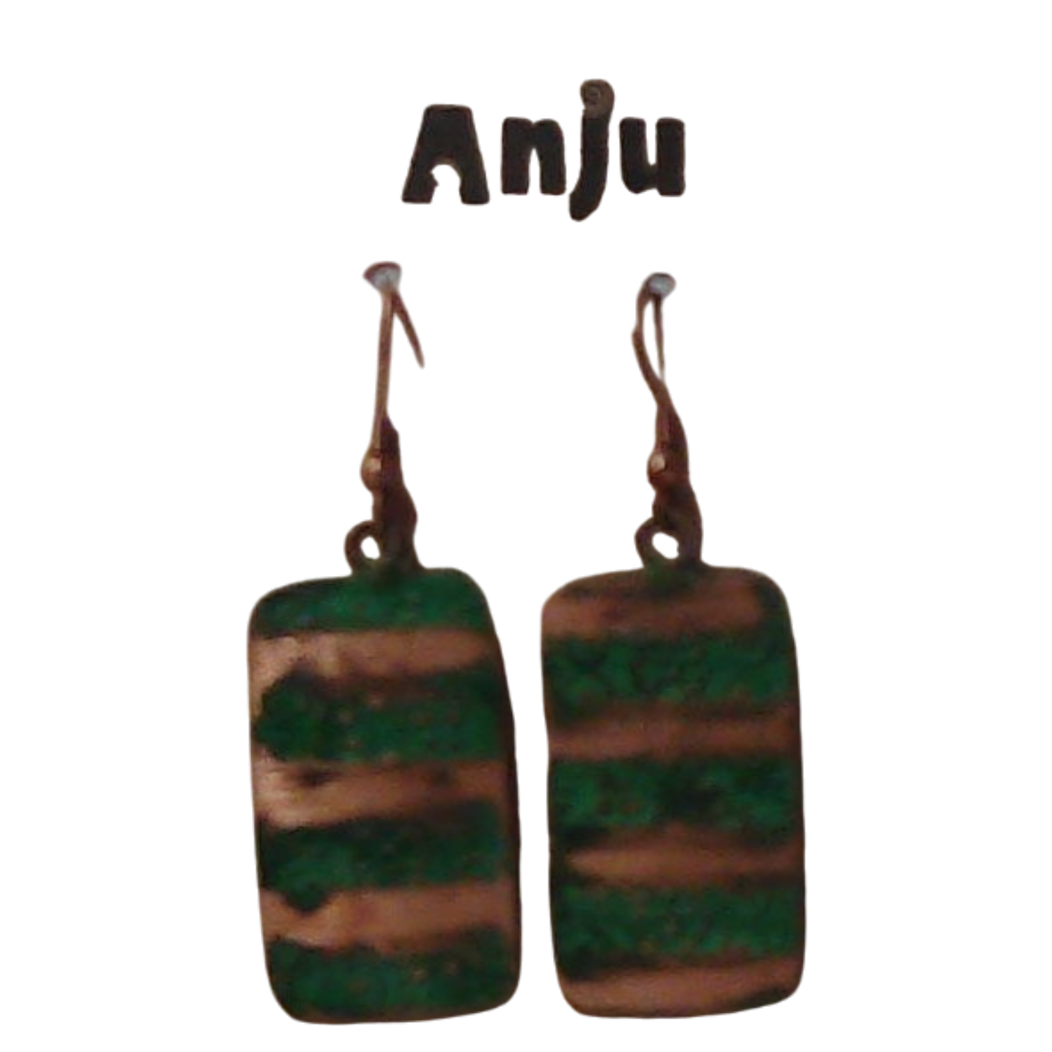 Green Striped Rectangle Earrings – Anju Handcrafted Jewelry