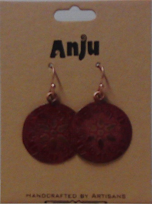 Round Red Floral Earrings – Anju Handcrafted Jewelry