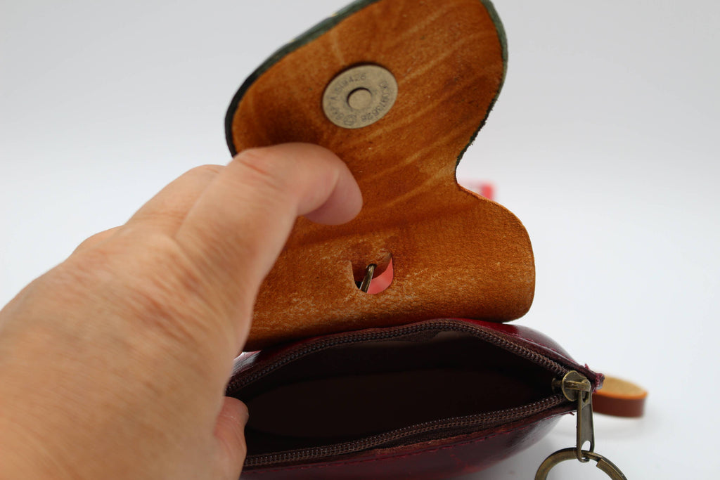 Leather Ladybug Coin Purse wristlet wallet