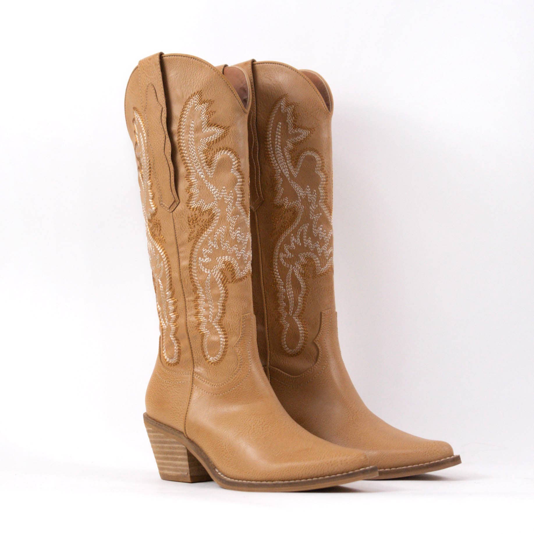 EMBROIDERY POINTED-TOE WESTERN BOOTS