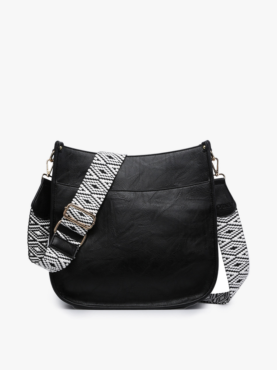 Jen & Co Crossbody — Black w/ Wide Strap