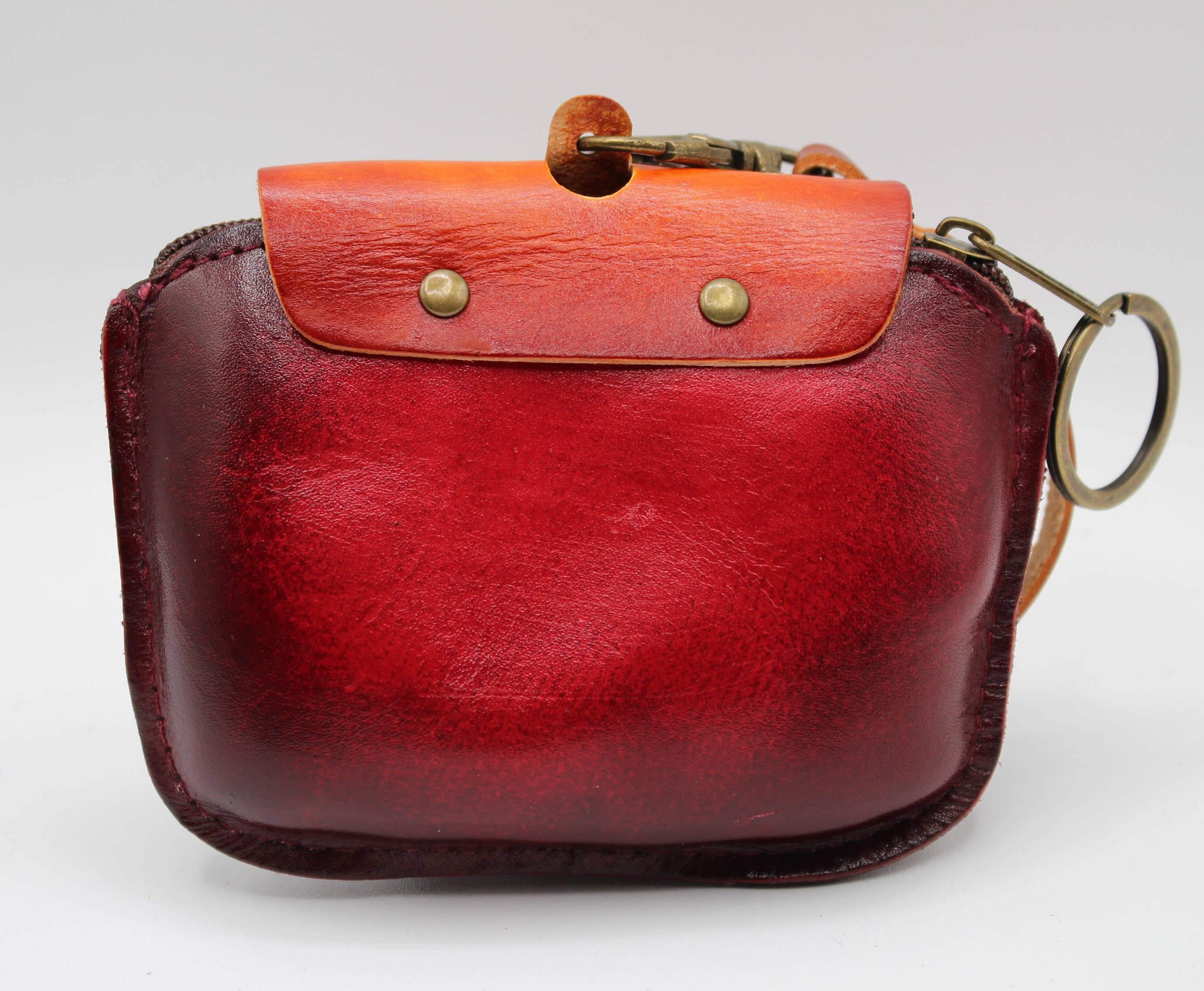 Leather Ladybug Coin Purse wristlet wallet