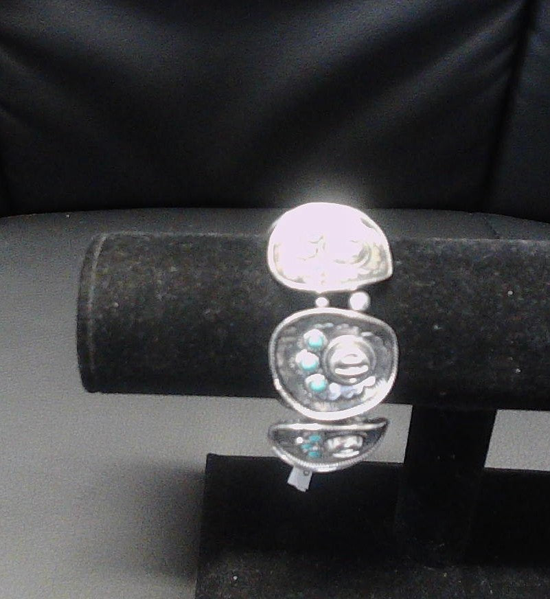 Silver Abstract Turquoise Bracelet