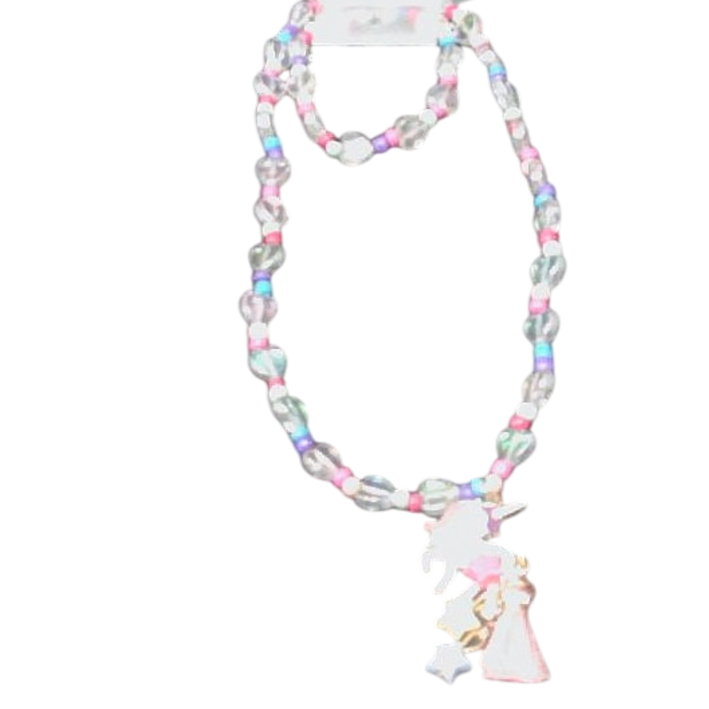 Kids Unicorn Charm Necklace (Pink Poppy)