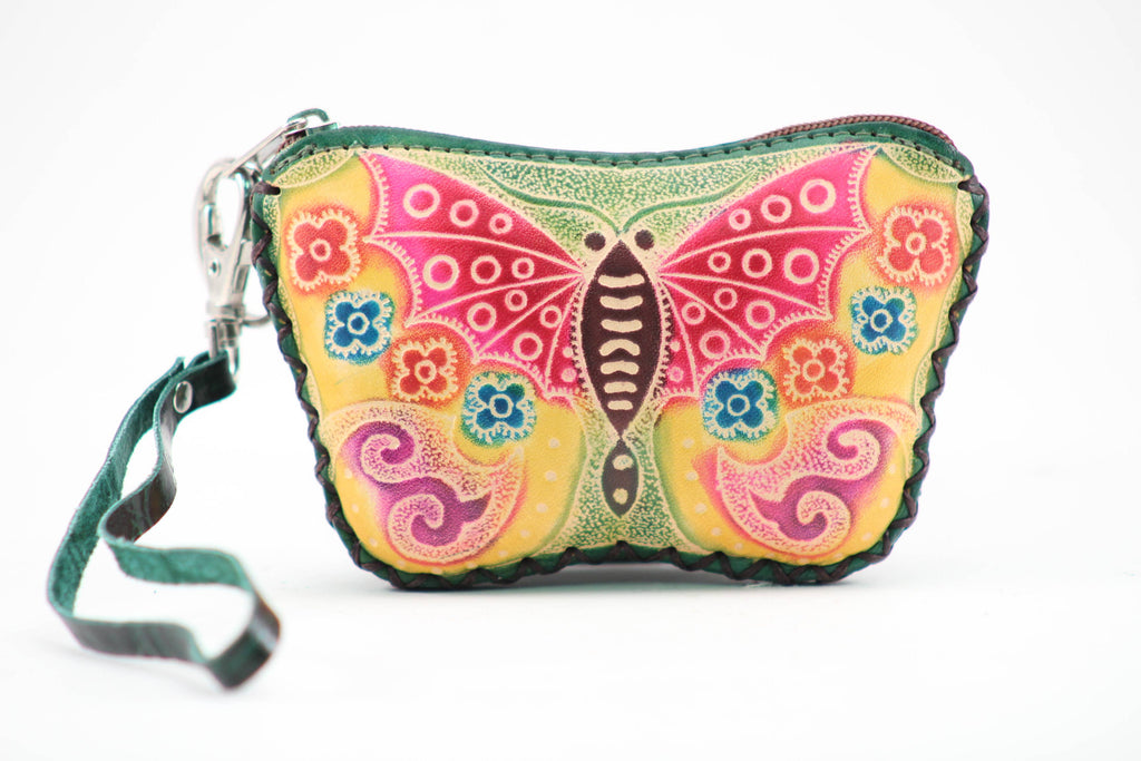 Handmade Assorted Handmade Butterfly Leather Coin Purses