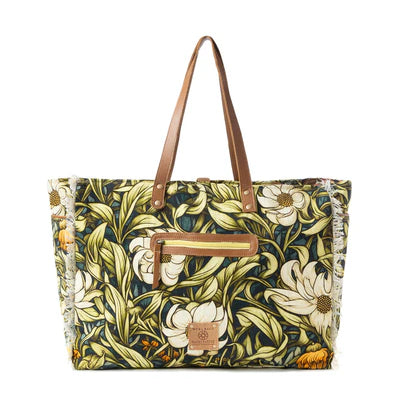 Lovely Florals Weekender Bag in Dark Green