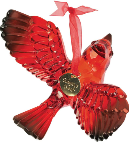 Always Near Cardinal Ornament — Faceted Red Acrylic Memorial Keepsake