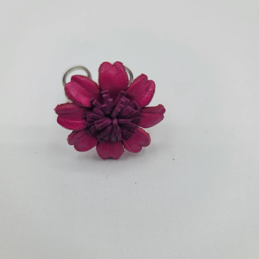 Assorted leather flower ring
