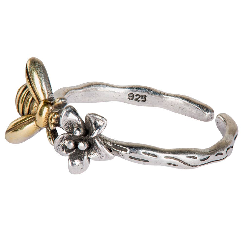 BEE AND FLOWER RING