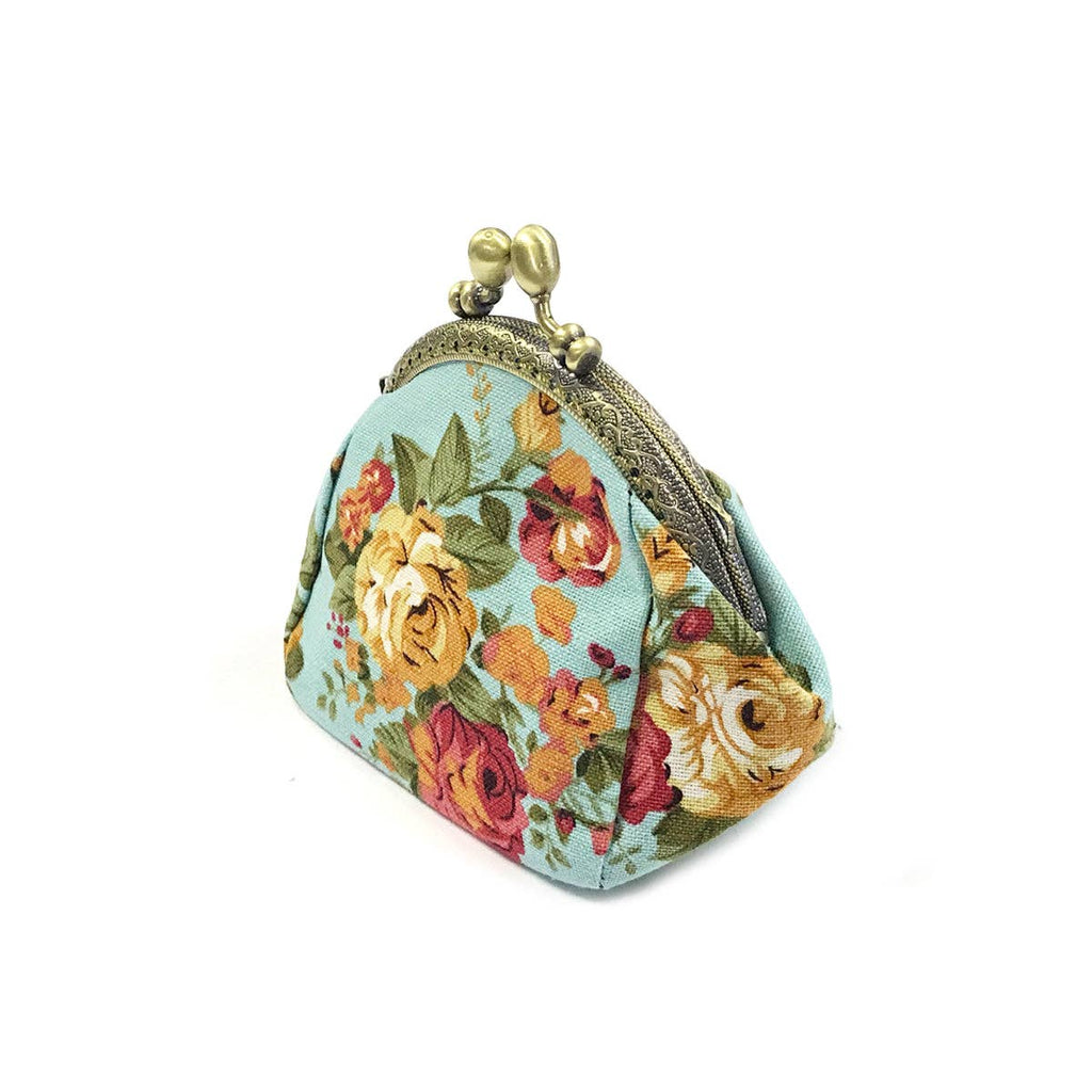 Wrapables Canvas and Floral Coin Purse Wallet Each