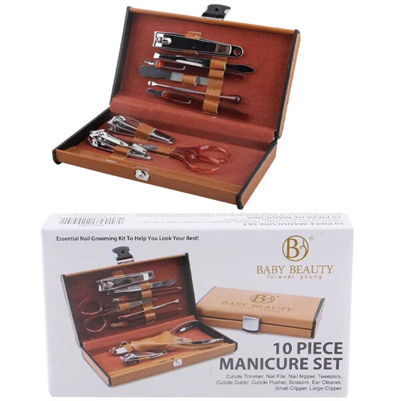 Manicure Set 10 pc Brown