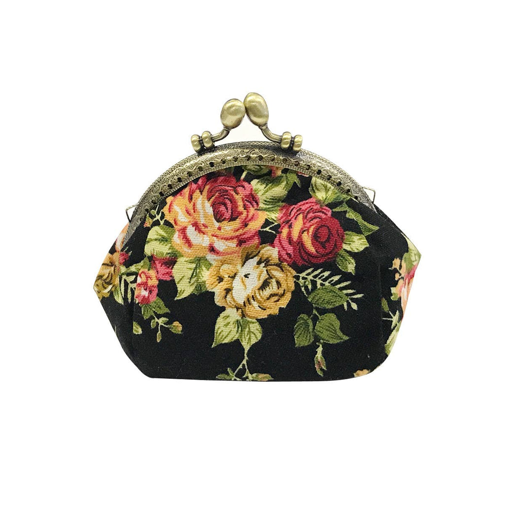 Wrapables Canvas and Floral Coin Purse Wallet Each
